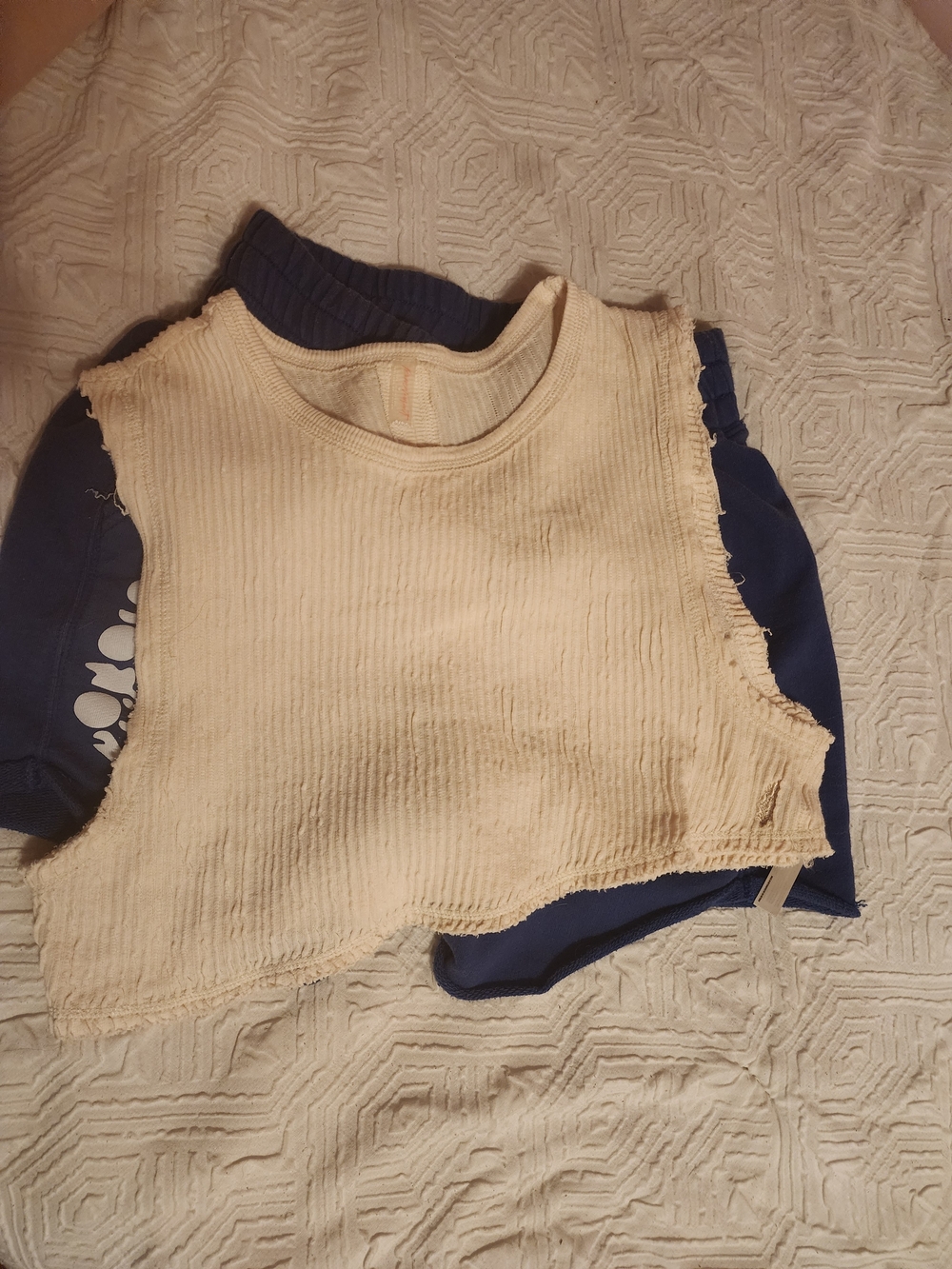 FP Movement by Free People Cream Ribbed Cropped Muscle Tank